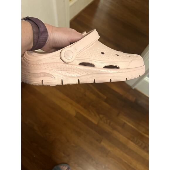 Skechers ArchFit Clogs Pink 9W Comfort Podiatrist Certified Support Reg $65 EUC - Picture 6 of 7